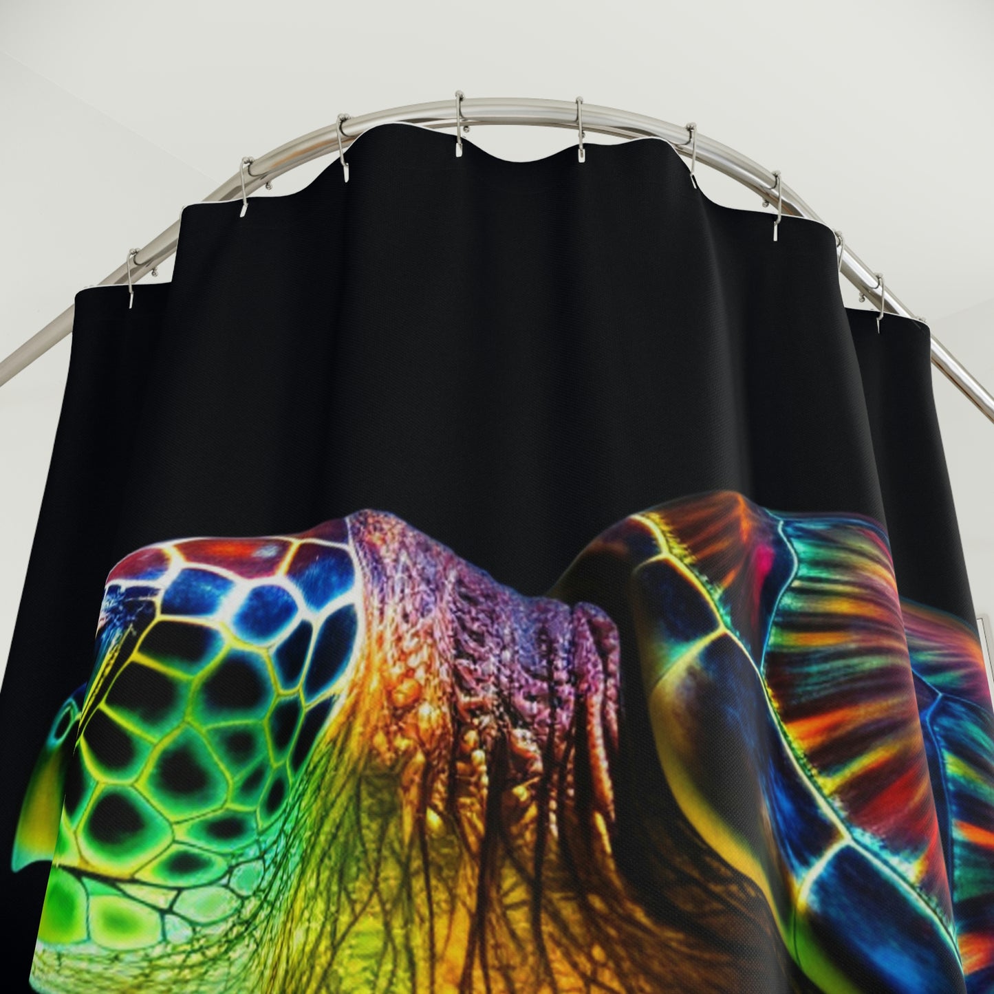 Polyester Shower Curtain neon turtle 4