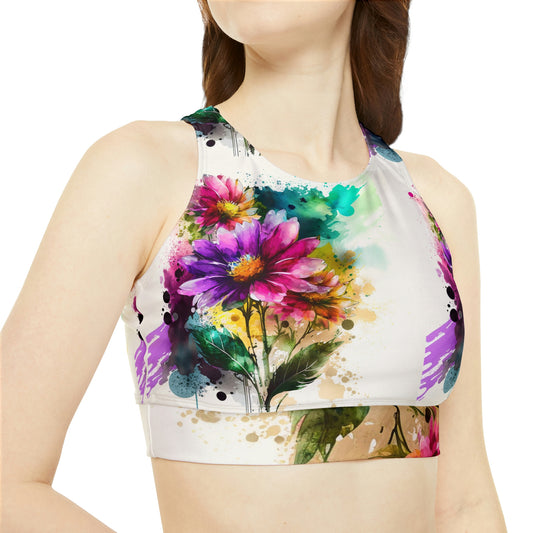 Sporty Bikini Set (AOP) Bright spring flowers 1