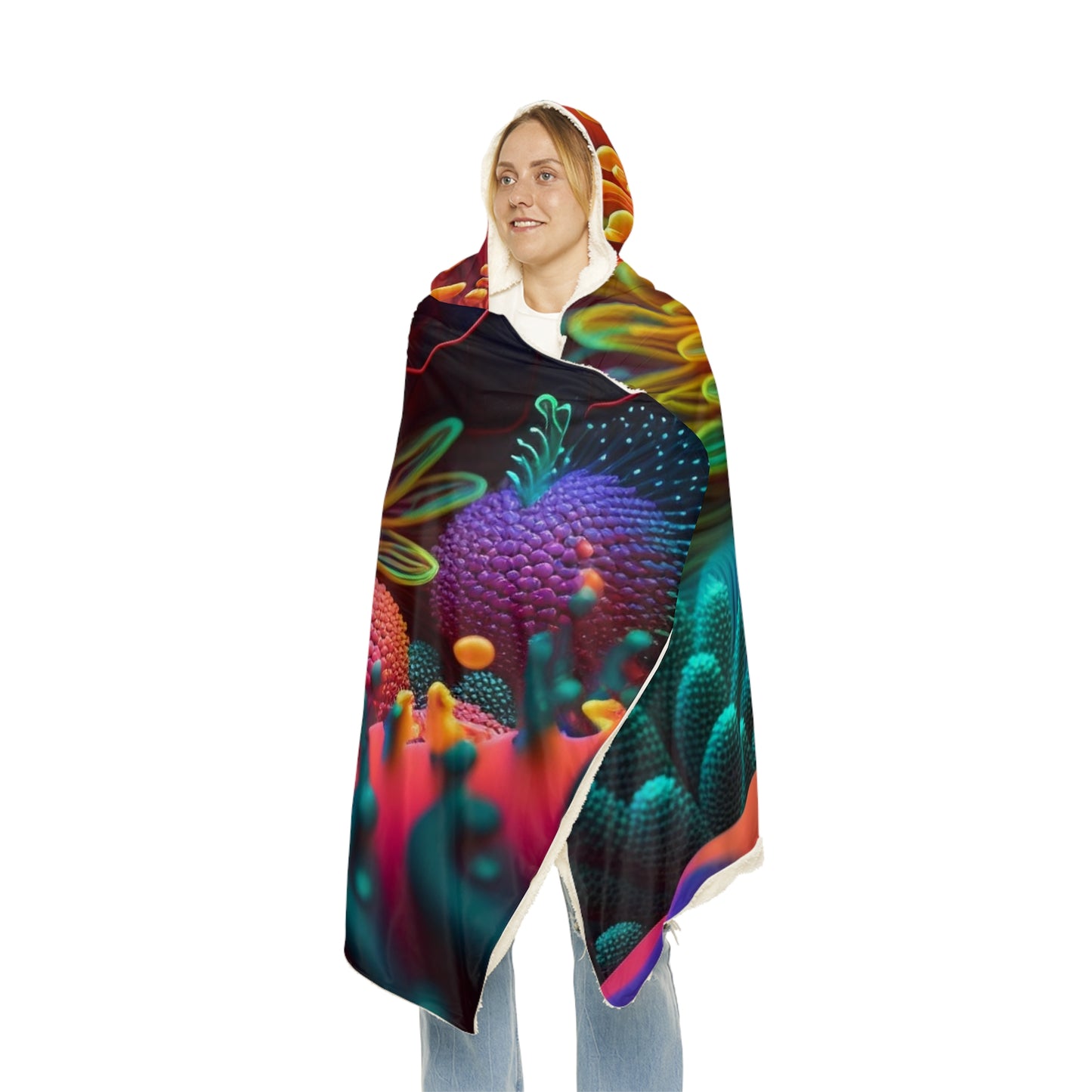 Snuggle Hooded Blanket Ocean Life Macro 3