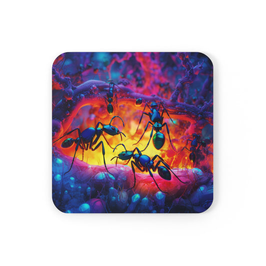 Cork Back Coaster Ants Home 3