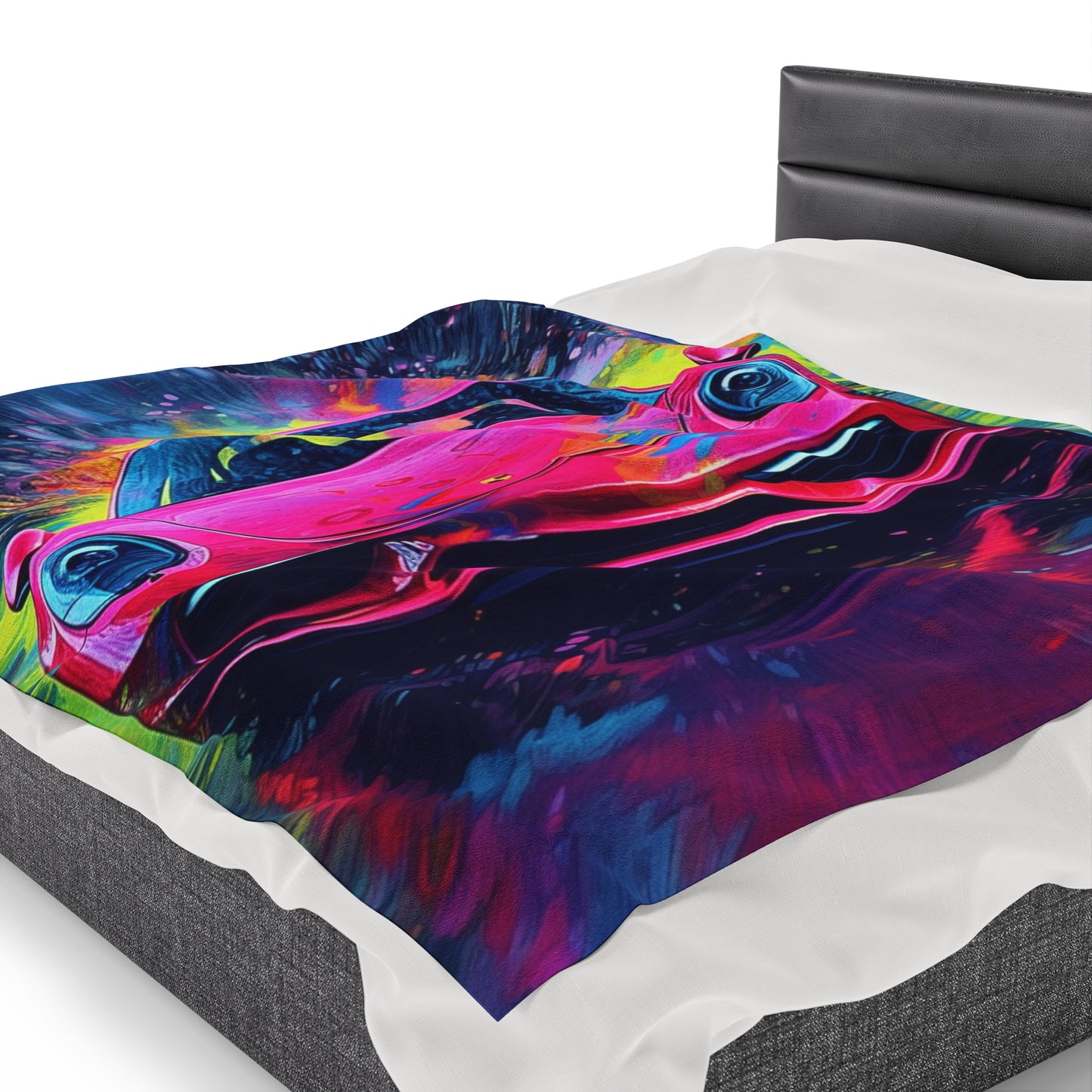 Velveteen Plush Blanket Pink Porsche water fusion 3