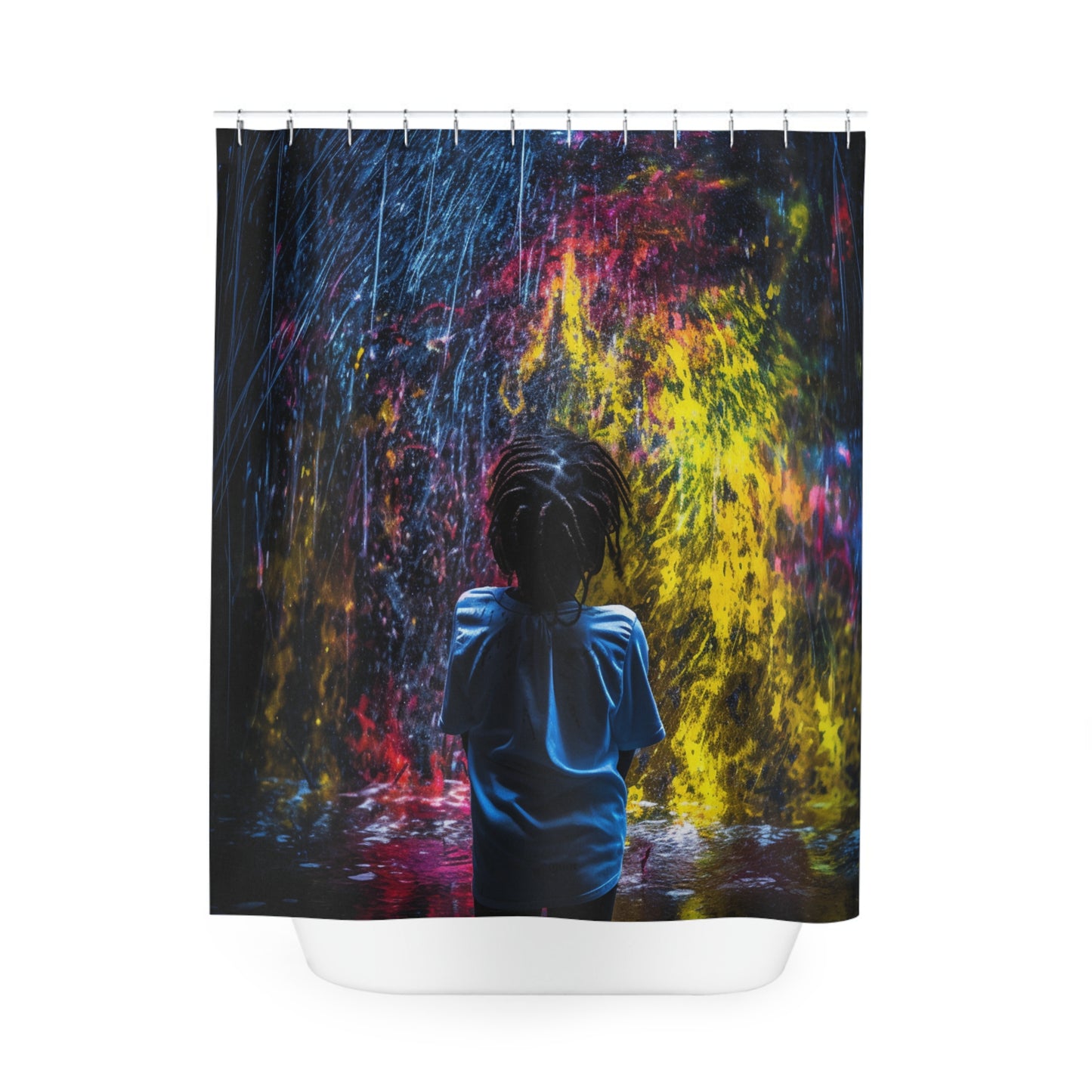 Polyester Shower Curtain rain color kid 1