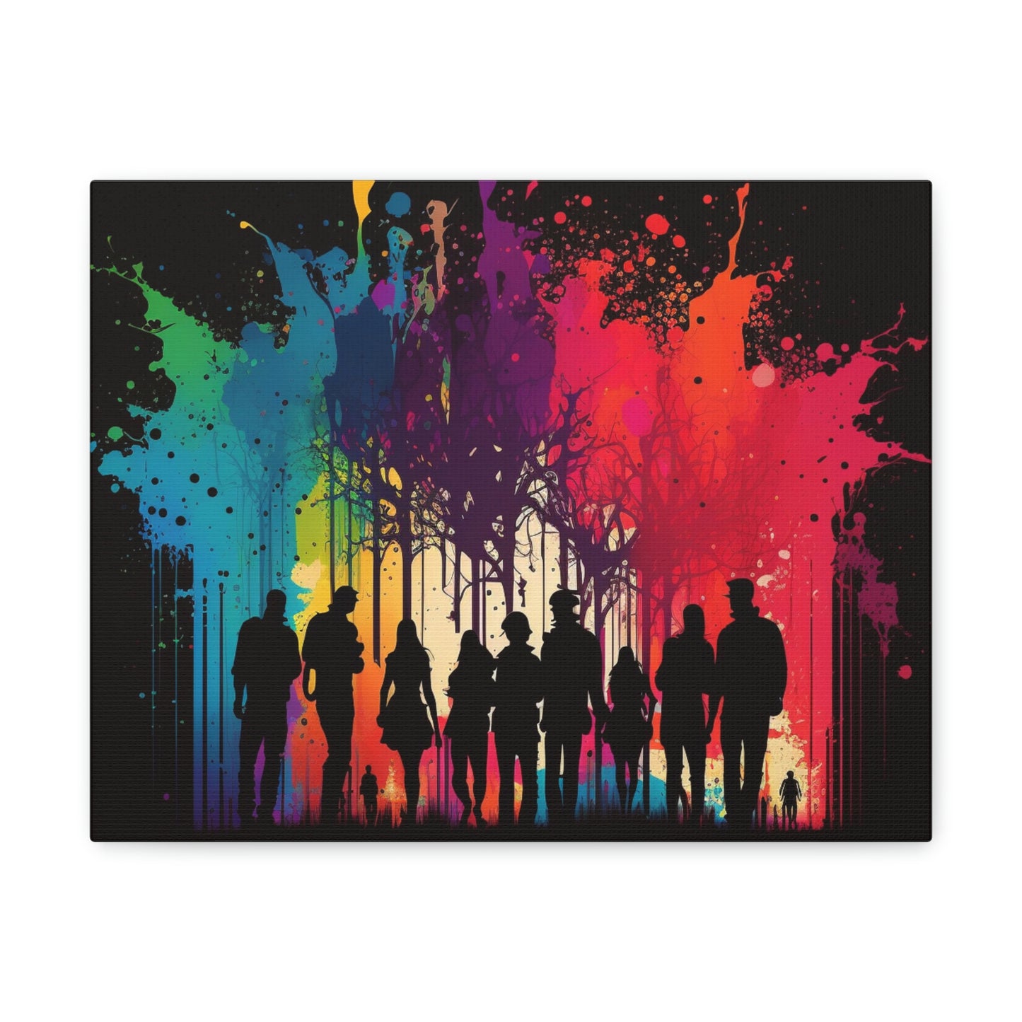 Canvas Gallery Wraps Silhouettes Color Party 2