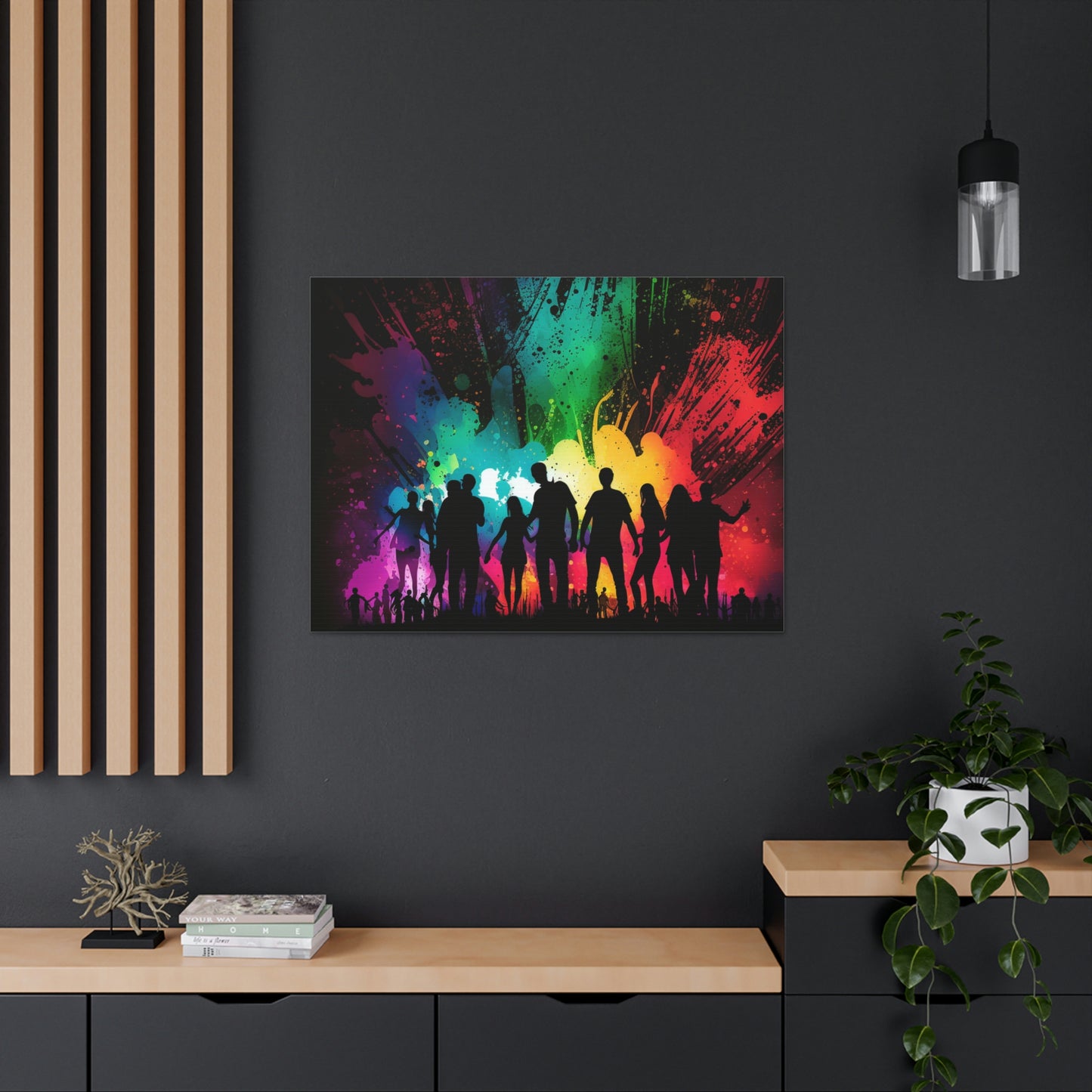 Canvas Gallery Wraps Silhouettes Color Party 1