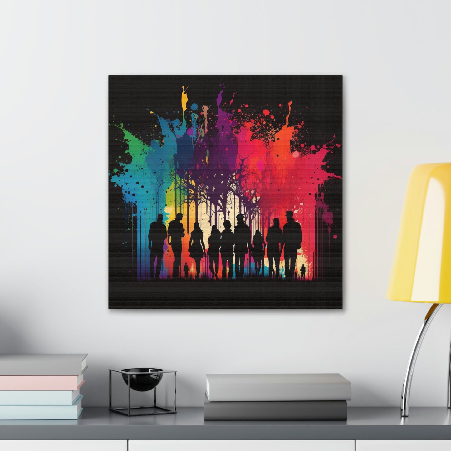 Canvas Gallery Wraps Silhouettes Color Party 2