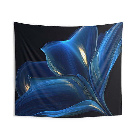 Indoor Wall Tapestries Abstract Blue Tulip 1