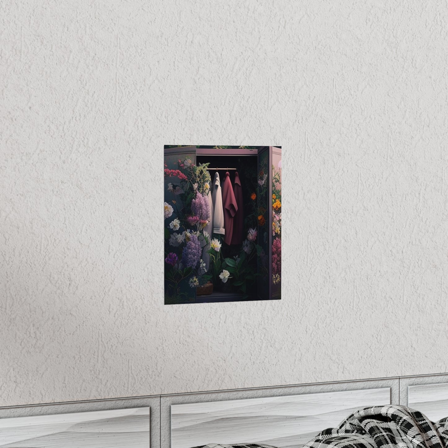 Premium Matte Vertical Posters A Wardrobe Surrounded by Flowers 2