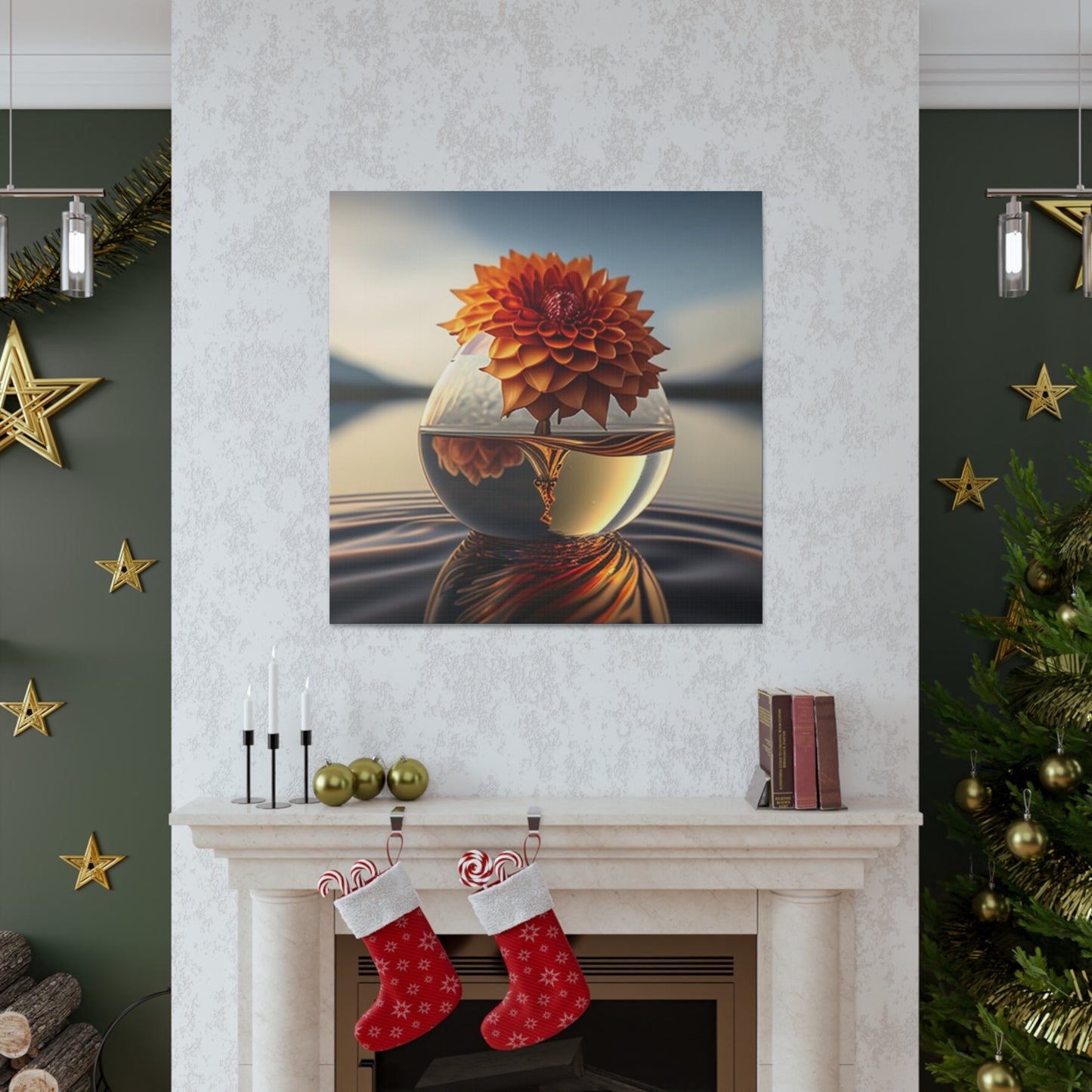 Canvas Gallery Wraps Dahlia Orange 1