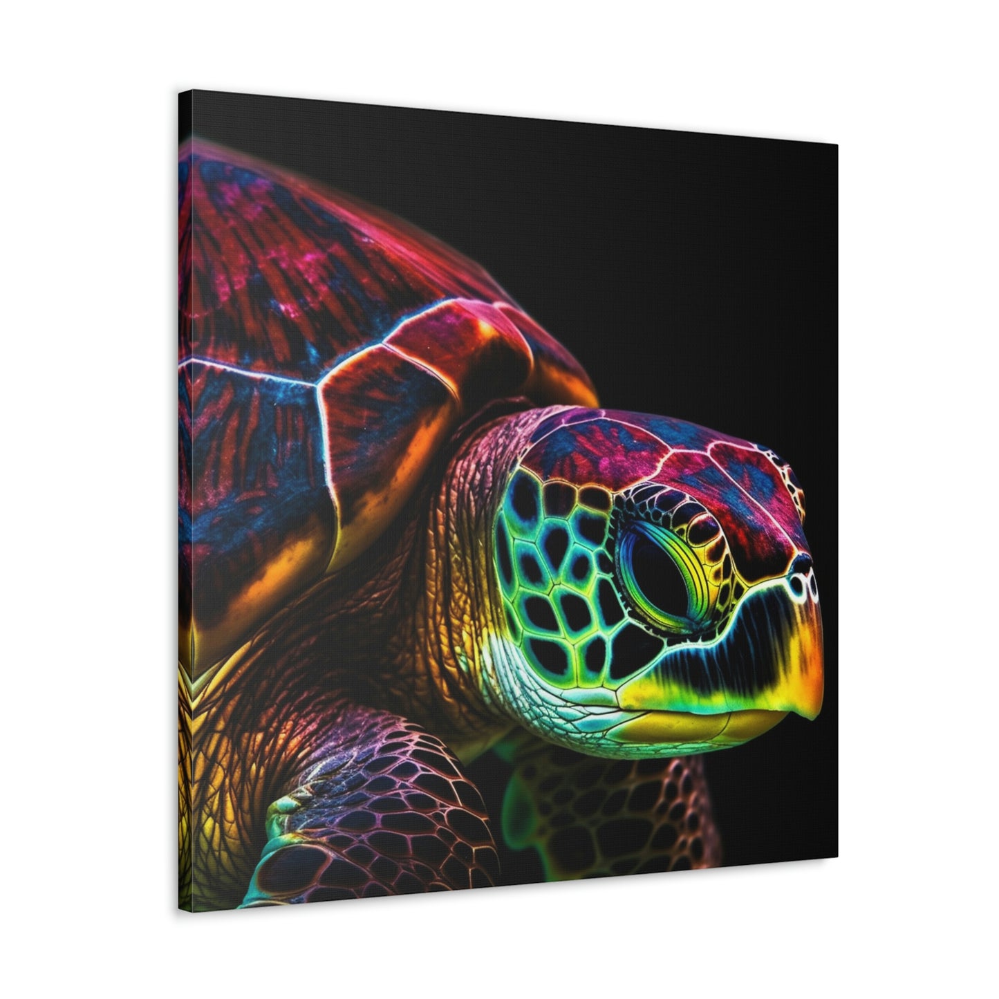 Canvas Gallery Wraps Neon Sea Turtle 3