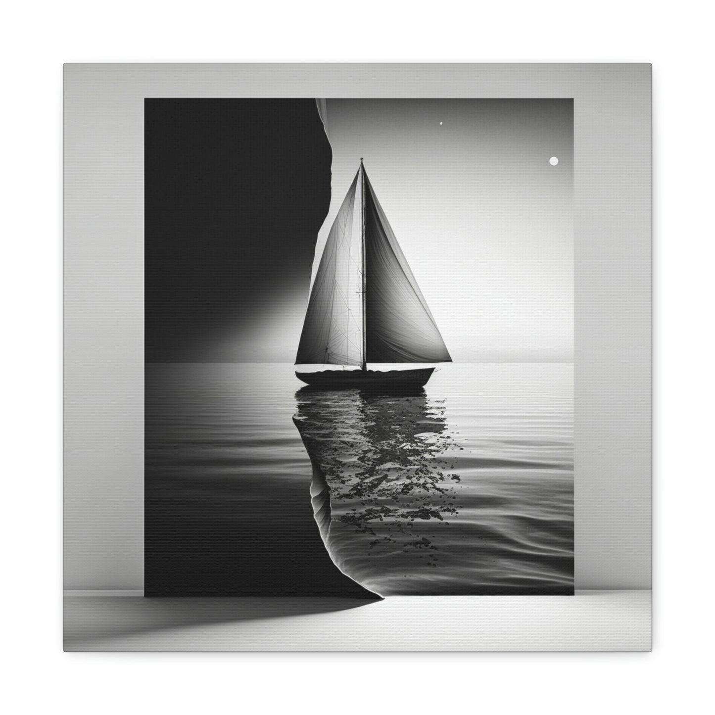 Black and White Sailboat 2