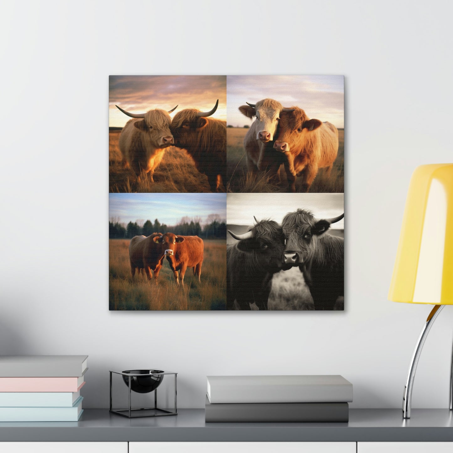 Canvas Gallery Wraps Cow Love 4 Pack