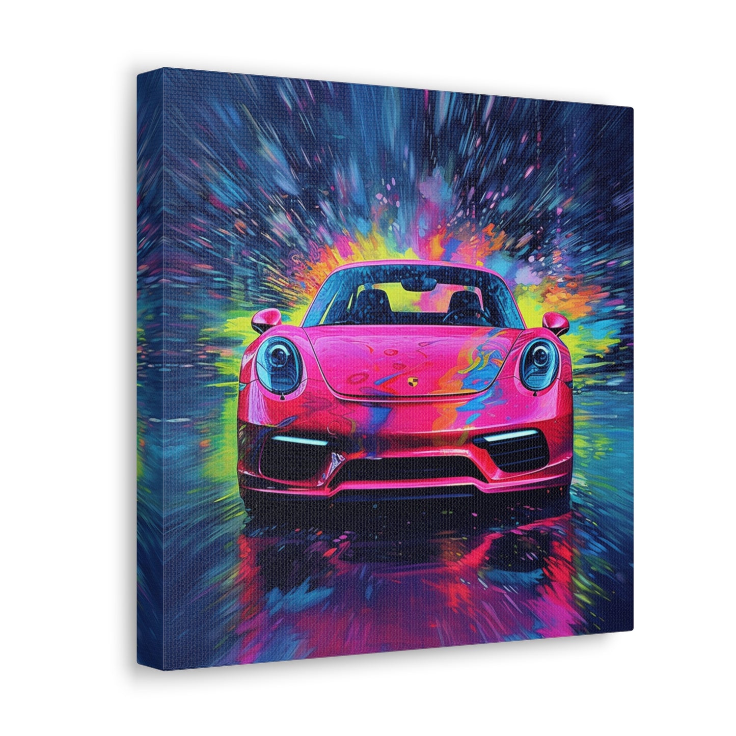 Canvas Gallery Wraps Pink Porsche water fusion 3