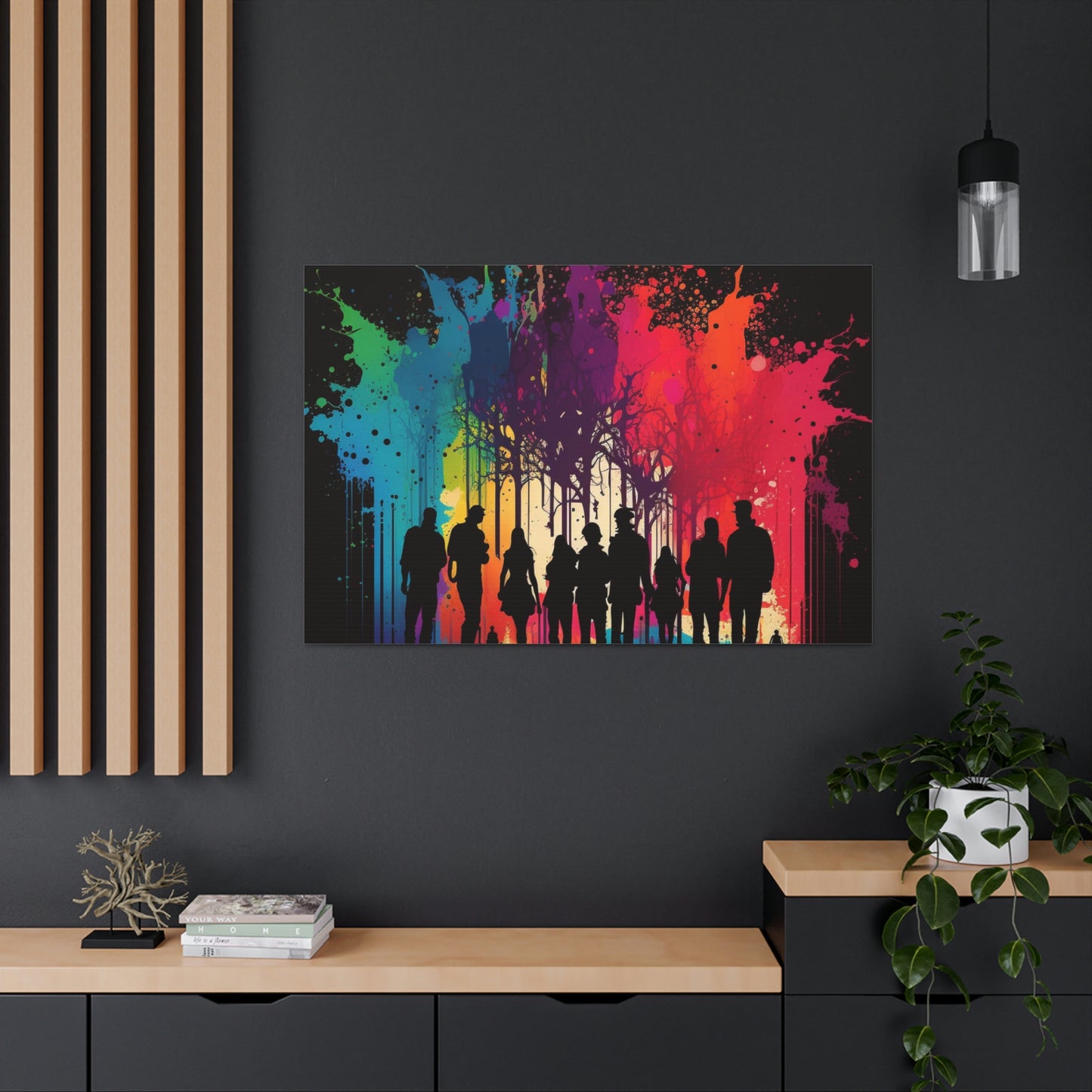 Canvas Gallery Wraps Silhouettes Color Party 2