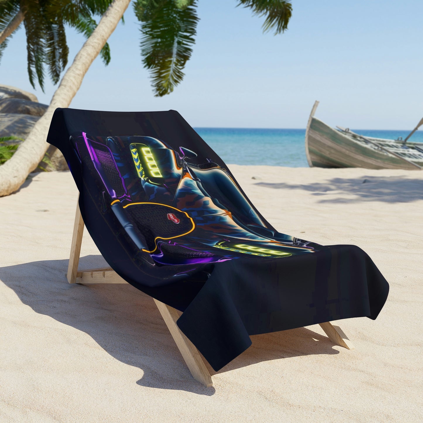 Beach Towel Hyper Bugatti Neon Chiron 3