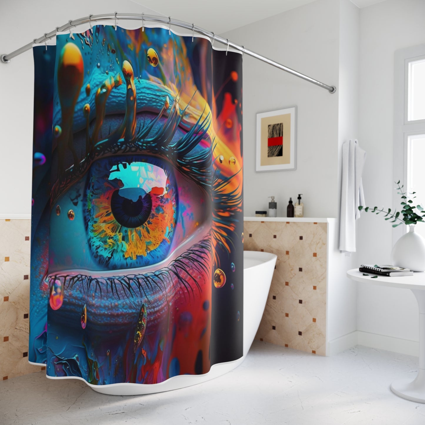 Polyester Shower Curtain Macro Eye Photo 1