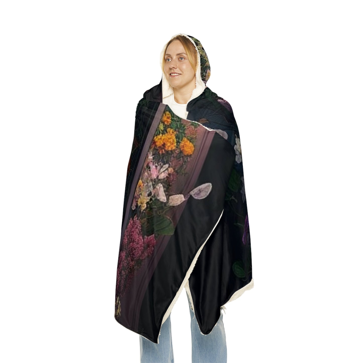 Snuggle Hooded Blanket A Wardrobe Surrounded by Flowers 2