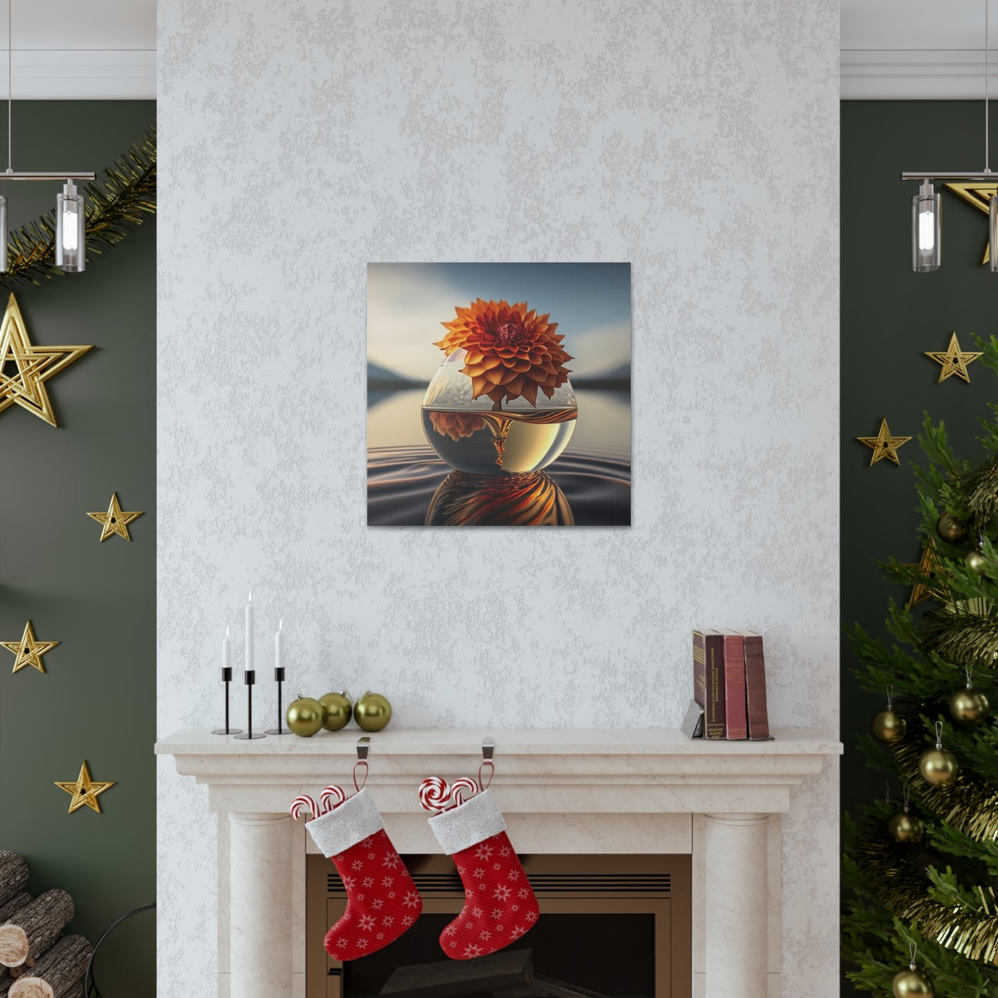 Canvas Gallery Wraps Dahlia Orange 1