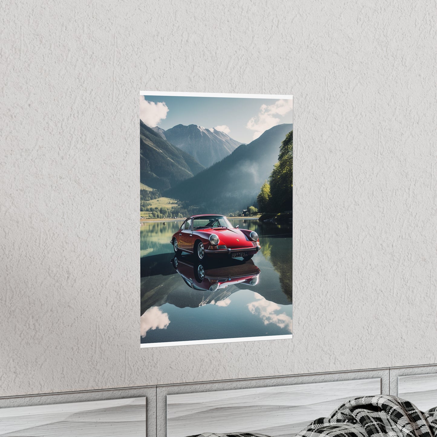 Premium Matte Vertical Posters Porsche Lake 3