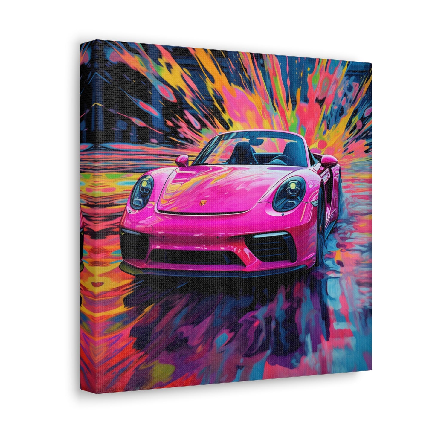 Canvas Gallery Wraps Pink Porsche water fusion 2