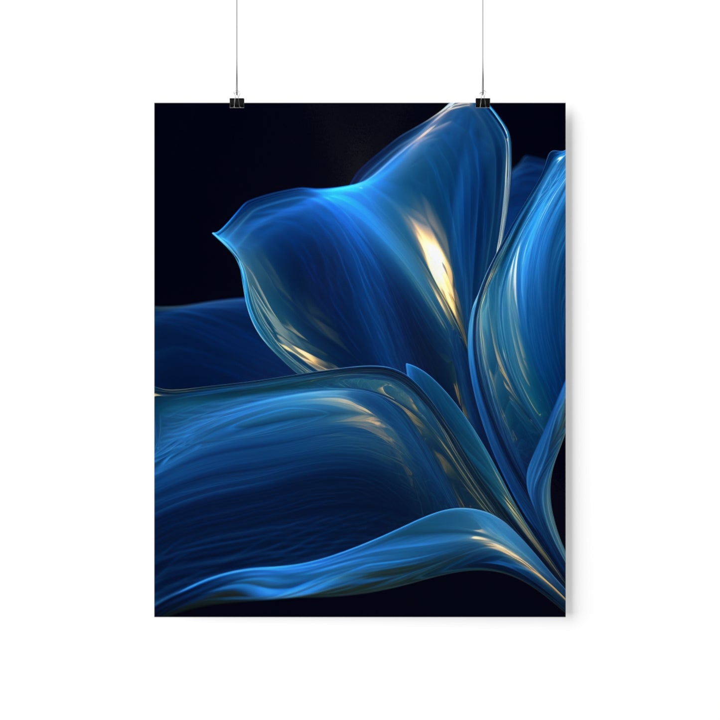 Premium Matte Vertical Posters Abstract Blue Tulip 1