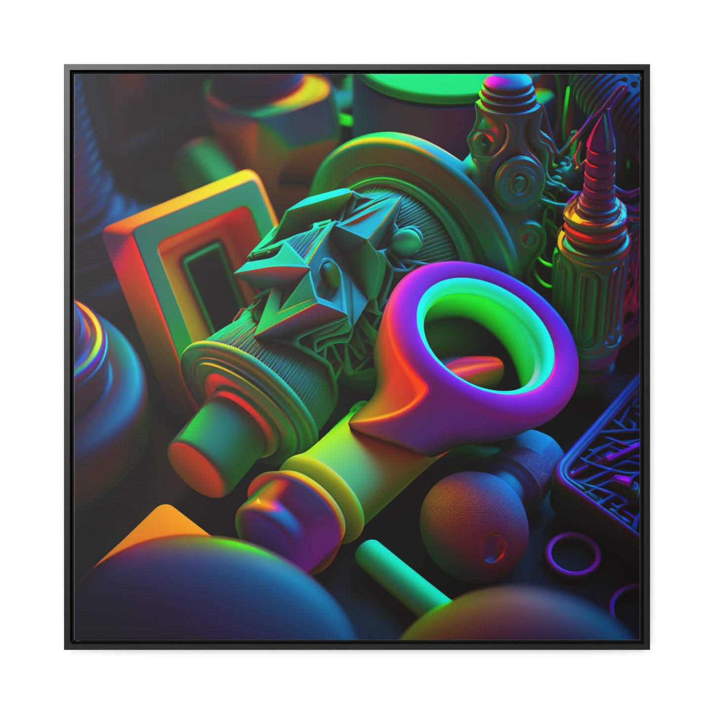 Gallery Canvas Wraps, Square Frame Neon Glow 2