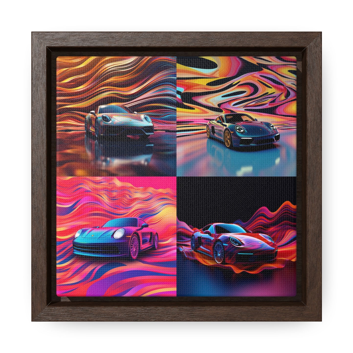 Gallery Canvas Wraps, Square Frame Porsche Water Fusion 5