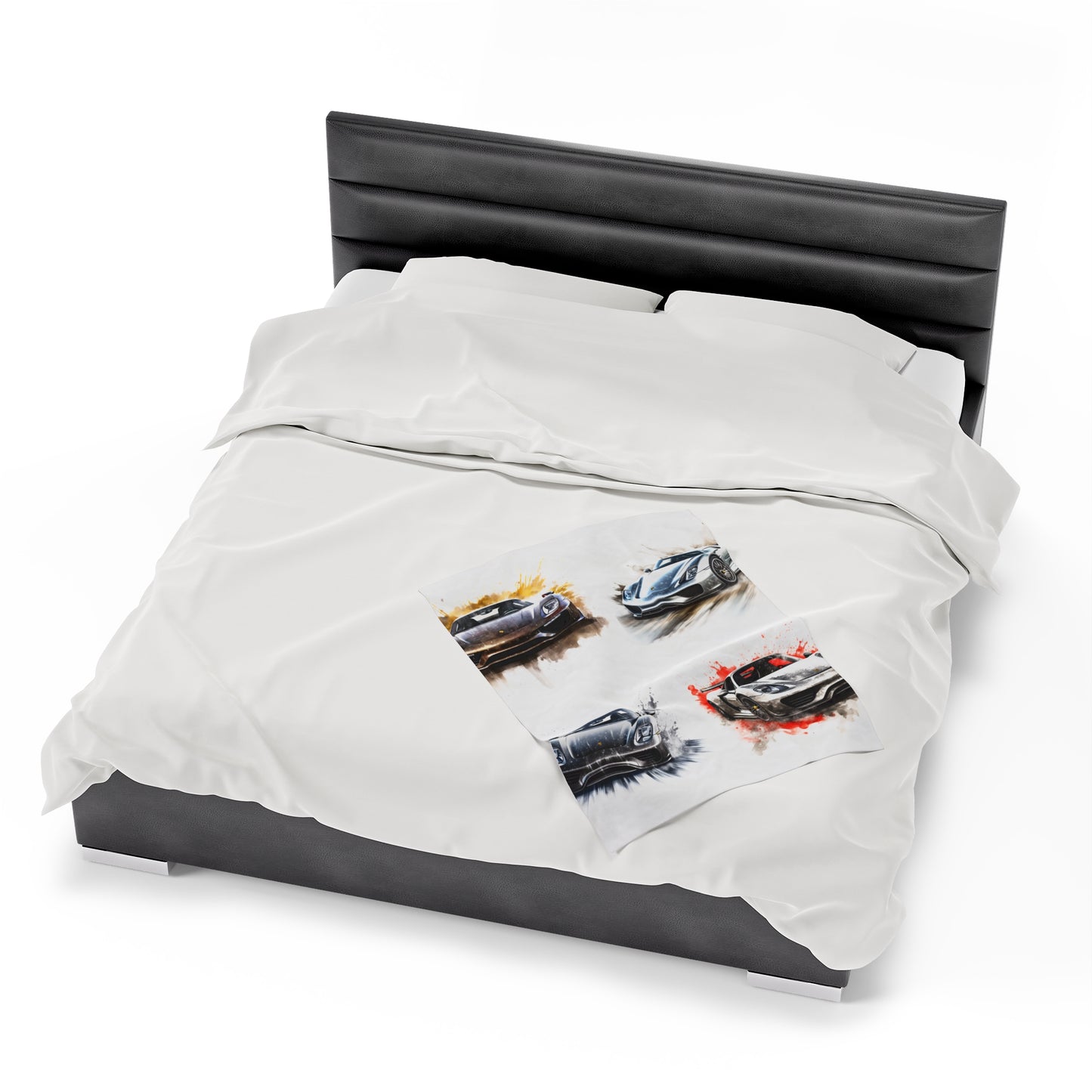 Velveteen Plush Blanket 918 Spyder white background driving fast with water splashing 5