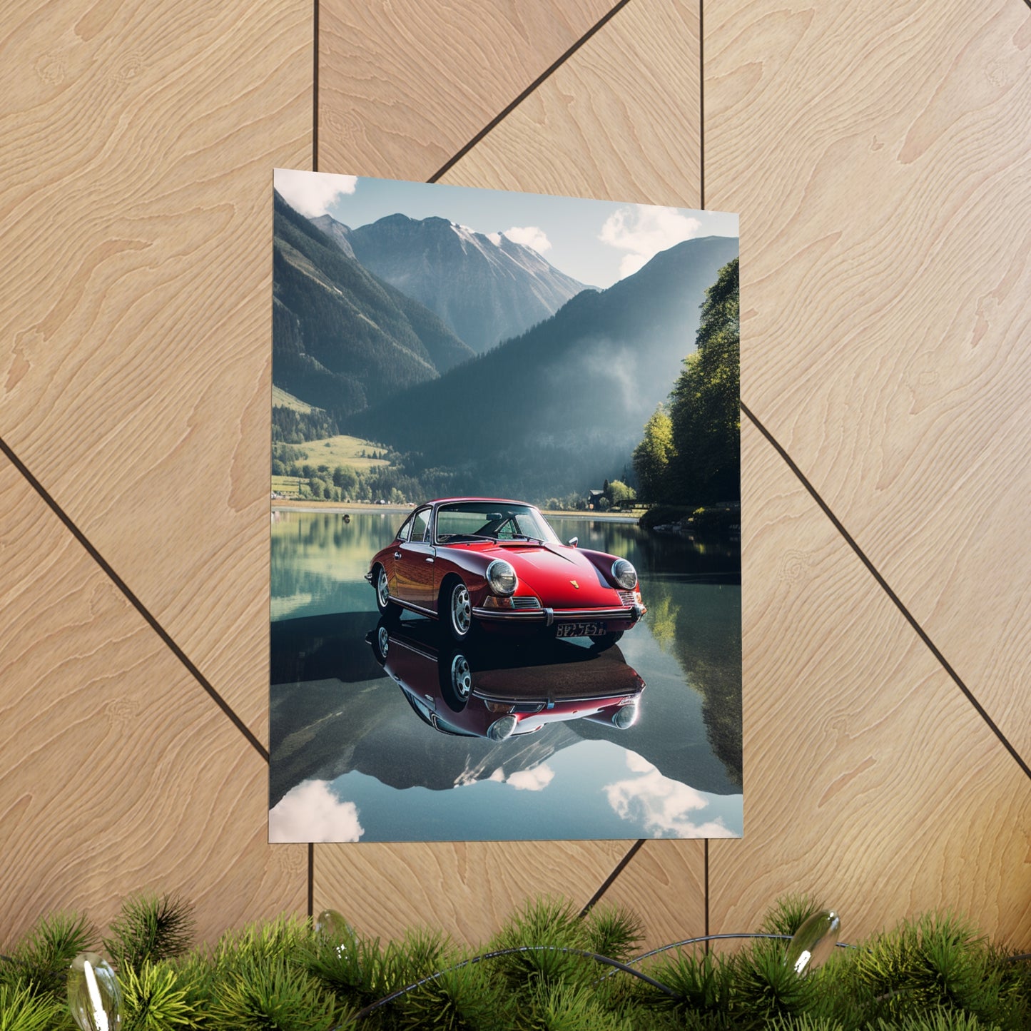 Premium Matte Vertical Posters Porsche Lake 3