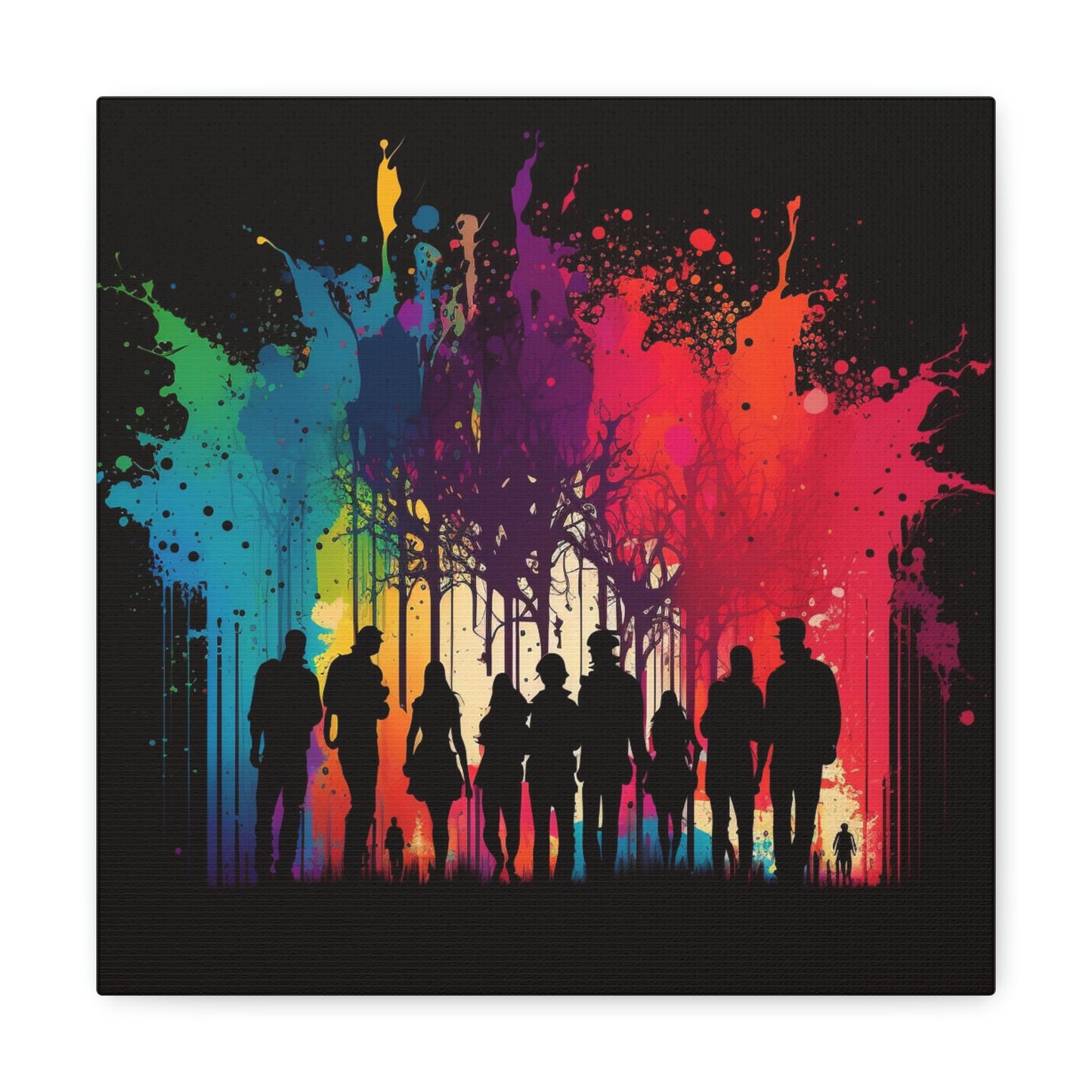 Canvas Gallery Wraps Silhouettes Color Party 2