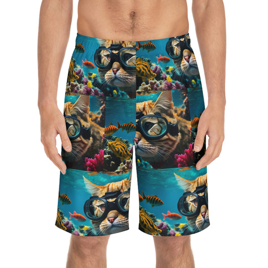 Men's Board Shorts (AOP) scuba cat 3