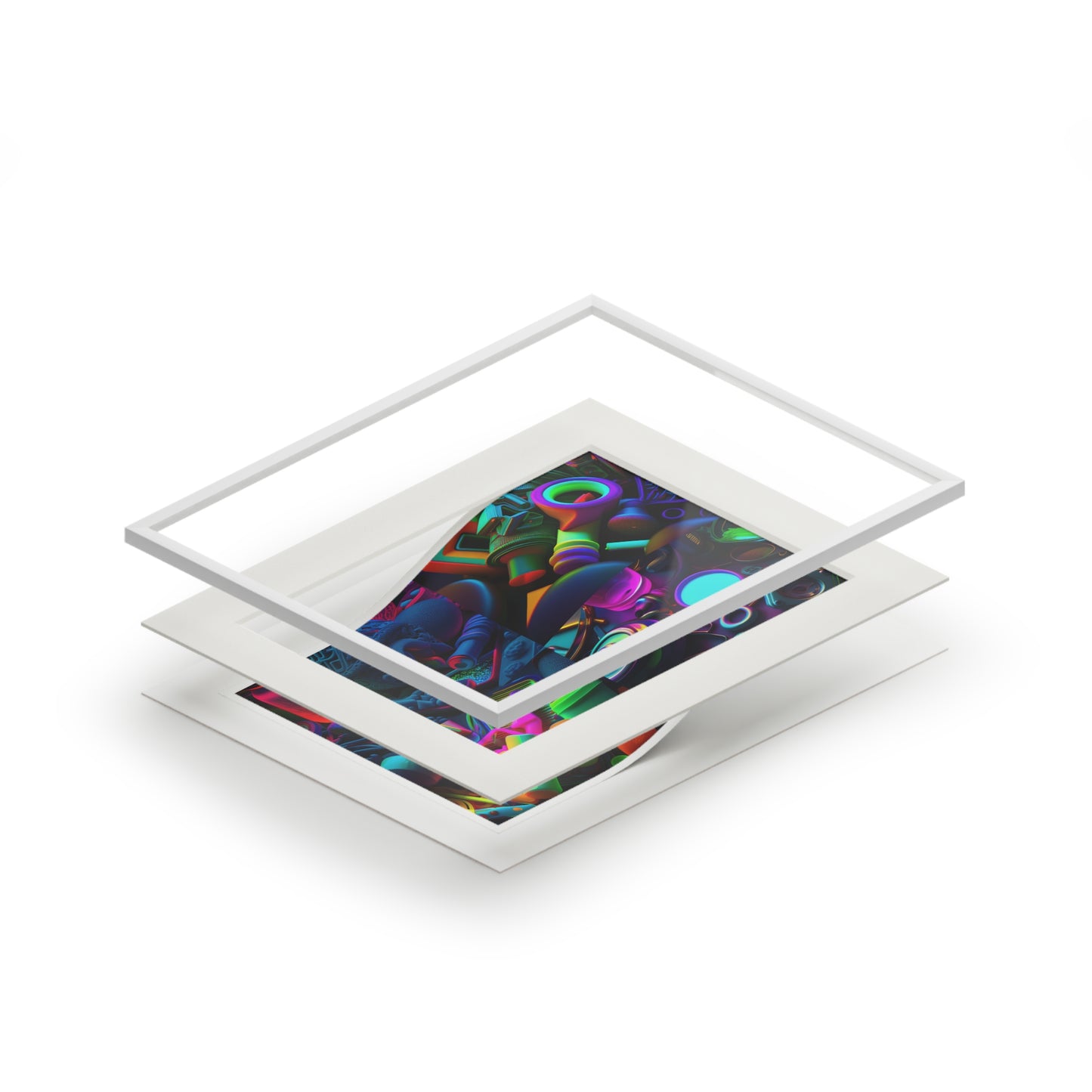 Fine Art Prints (Passepartout Paper Frame) Neon Glow