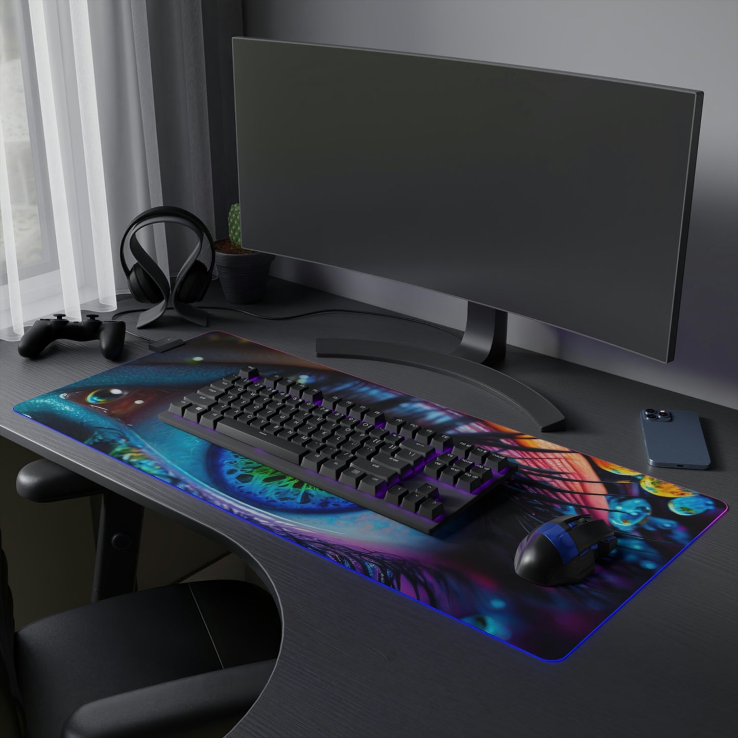 LED Gaming Mouse Pad Neon Florescent Glow 3