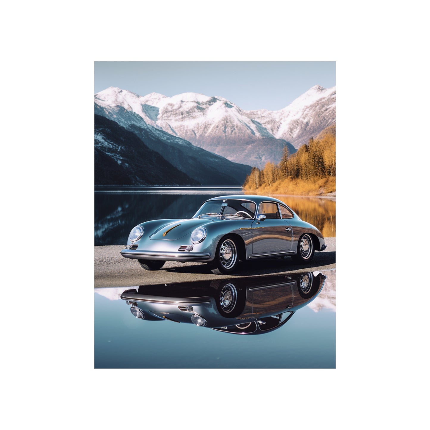 Premium Matte Vertical Posters Porsche Lake 1