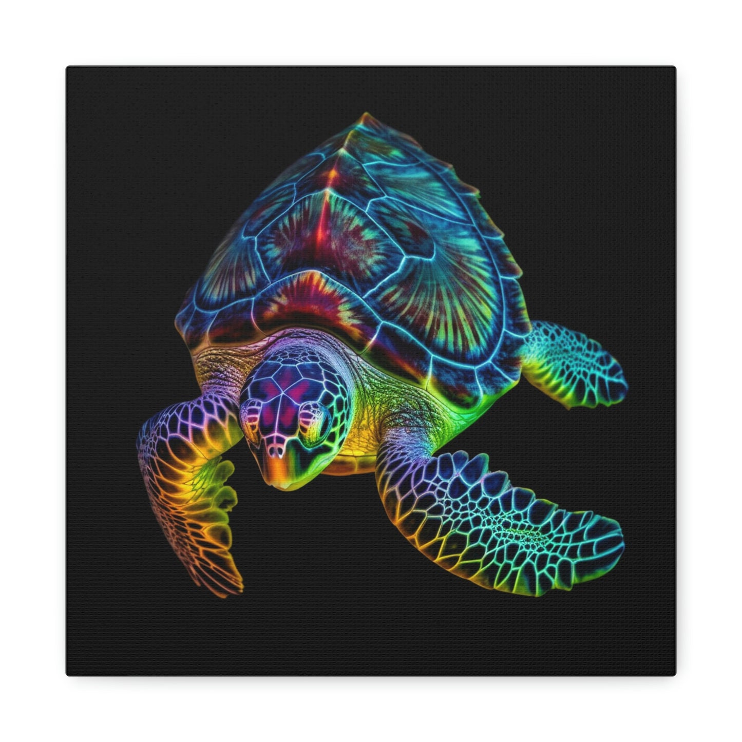 Canvas Gallery Wraps Neon Sea Turtle 1