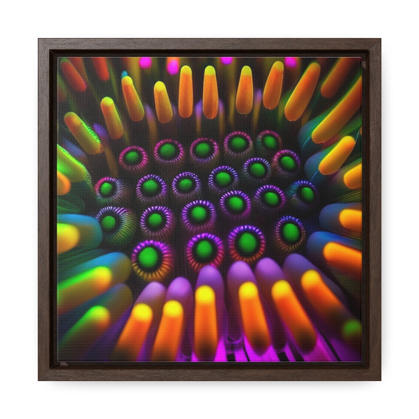 Gallery Canvas Wraps, Square Frame Macro Cactus neon square 4