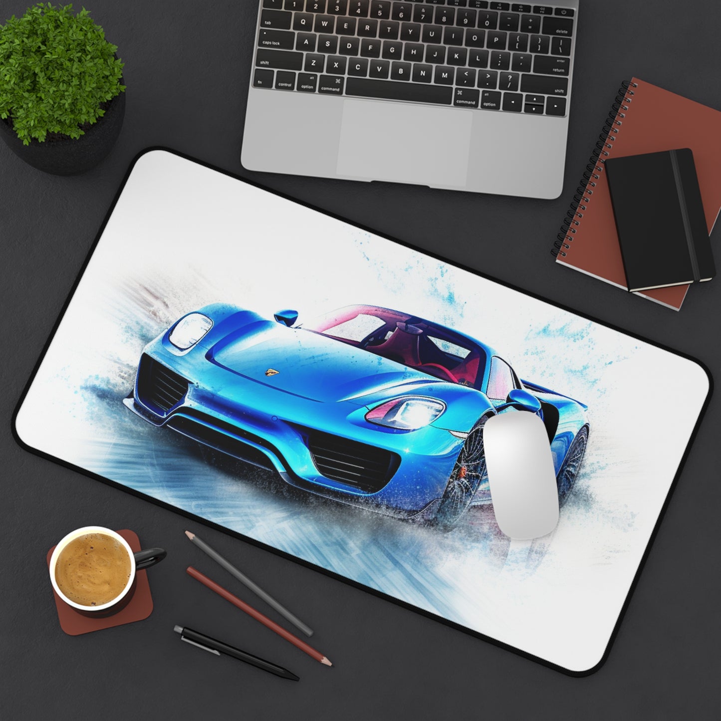 Desk Mat 918 Spyder with white background driving fast on water 1