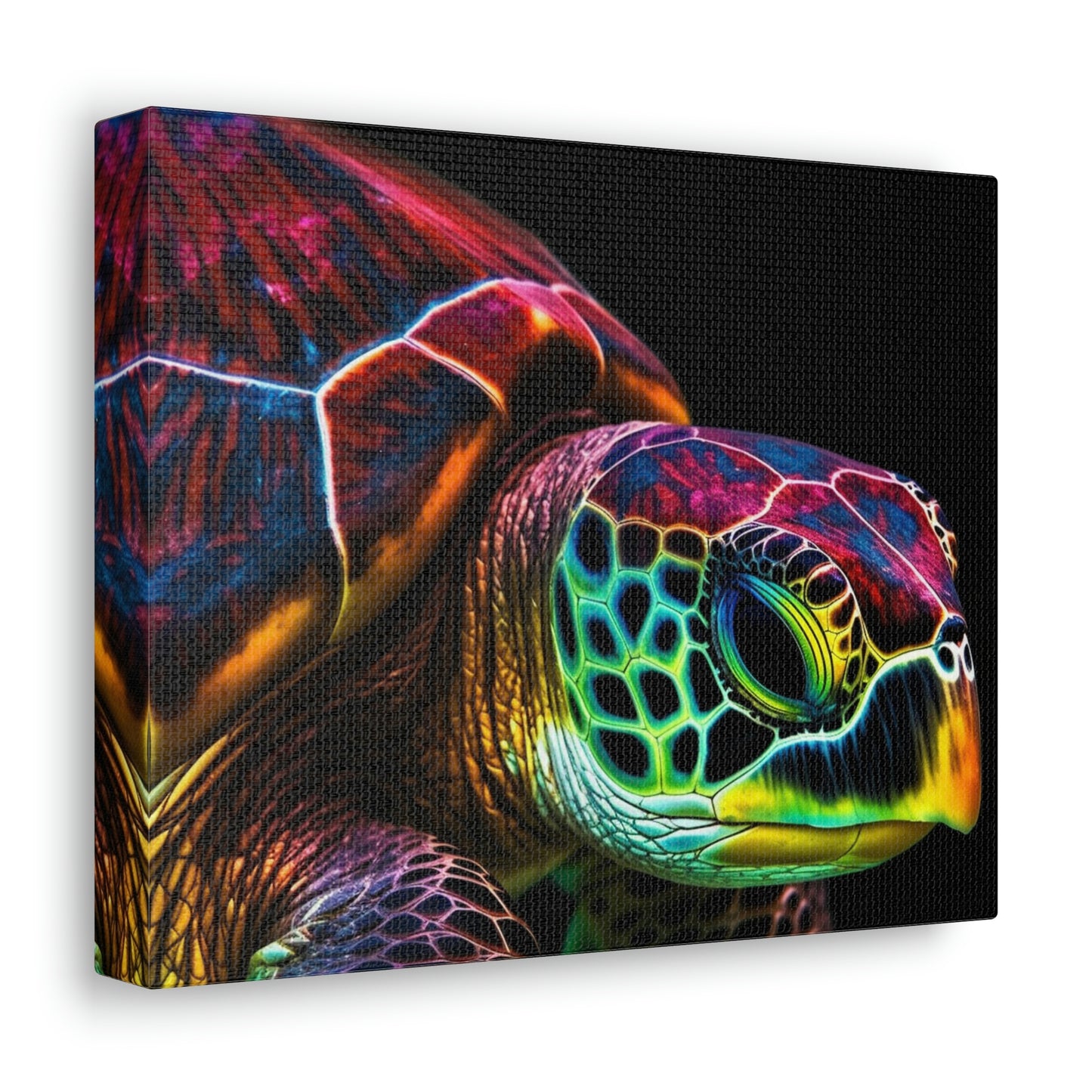 Canvas Gallery Wraps Neon Sea Turtle 3