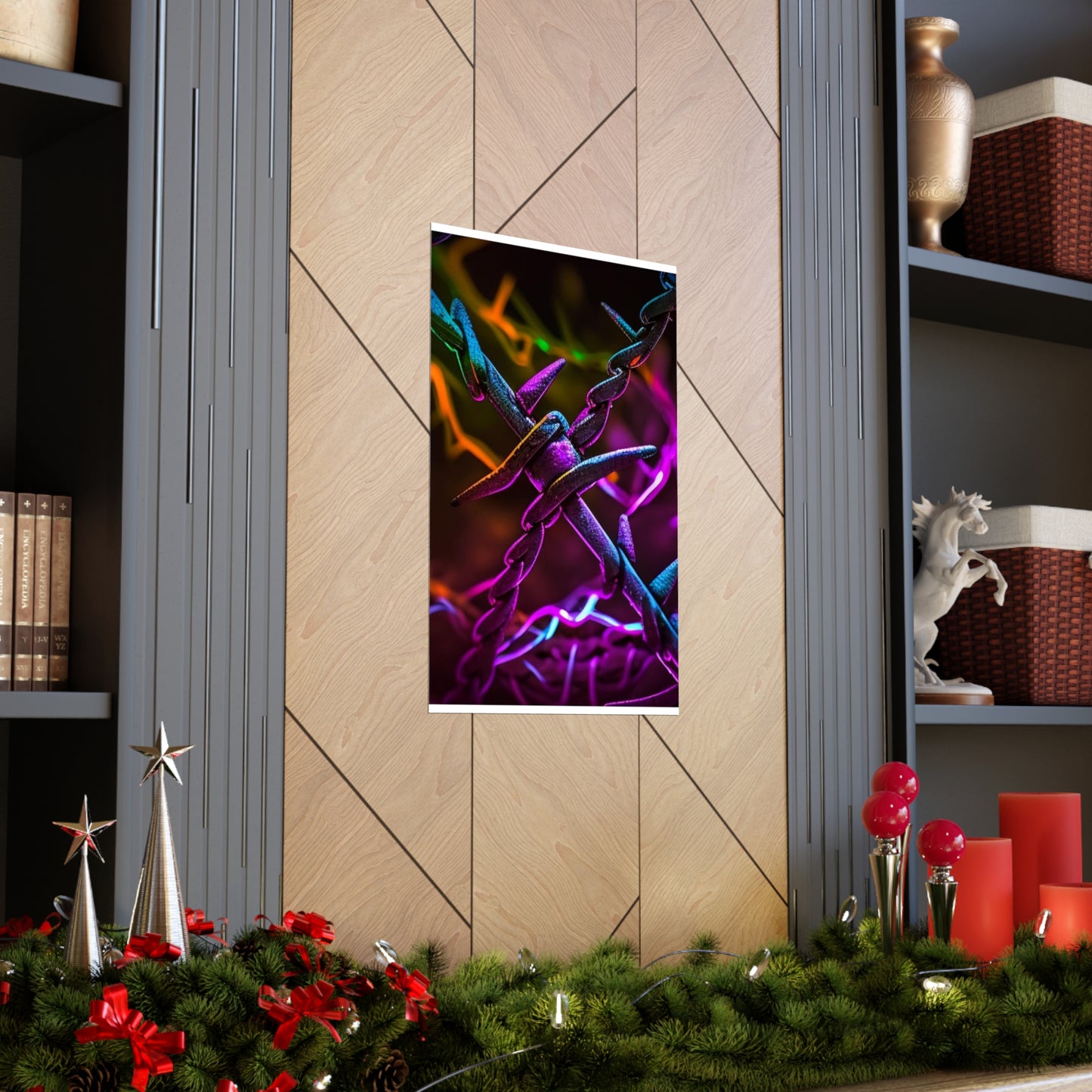 Premium Matte Vertical Posters Macro Neon Barb 4