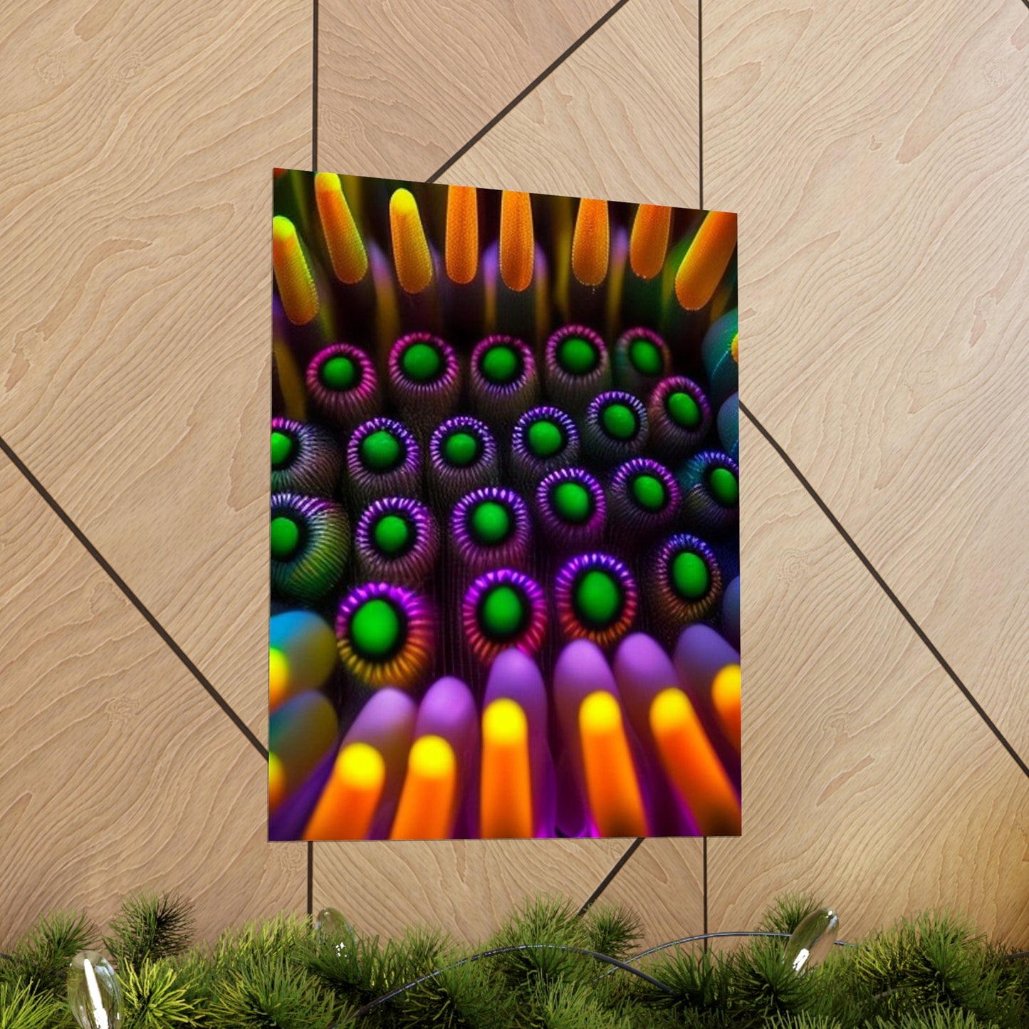 Premium Matte Vertical Posters Macro Cactus neon square 4