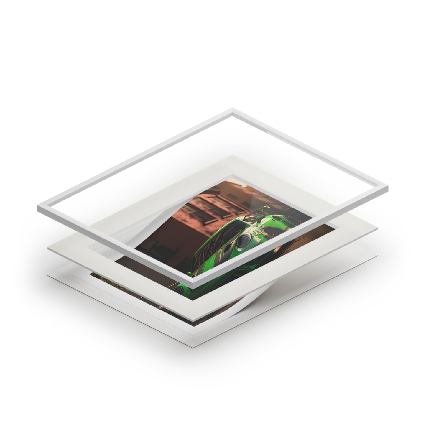 Fine Art Prints (Passepartout Paper Frame) porsche 911 gt3 4