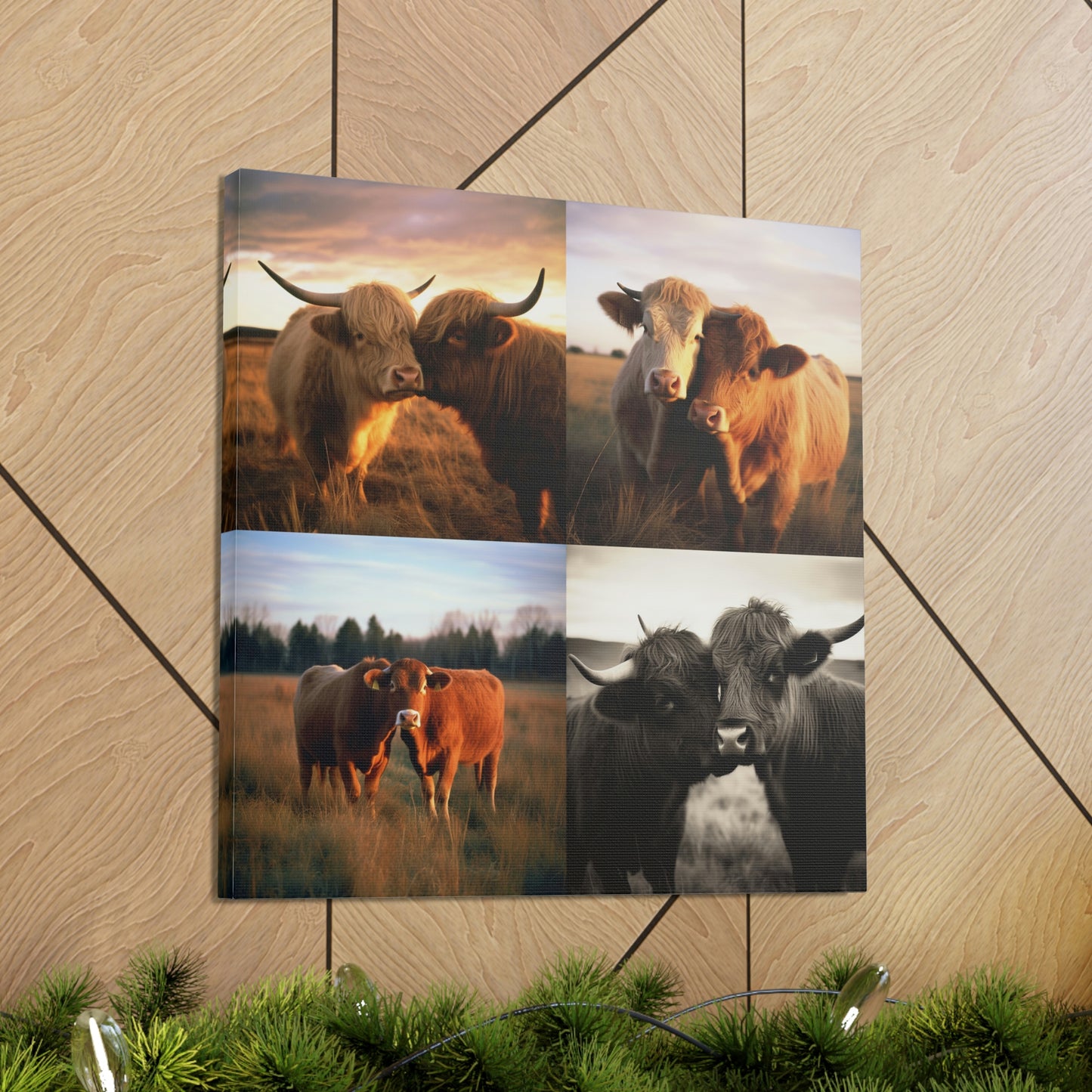 Canvas Gallery Wraps Cow Love 4 Pack