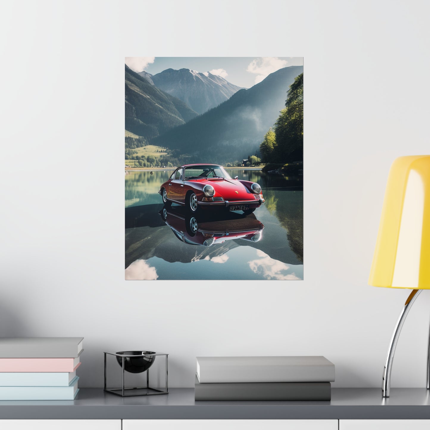 Premium Matte Vertical Posters Porsche Lake 3