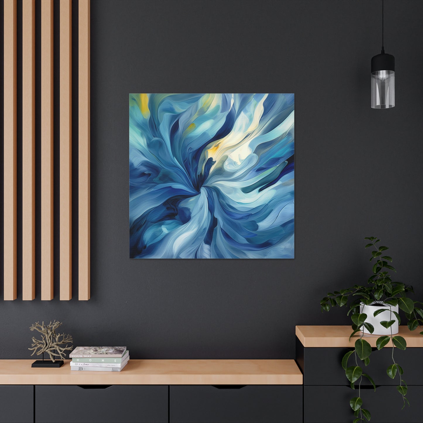 Canvas Gallery Wraps Blue Tluip Abstract 4