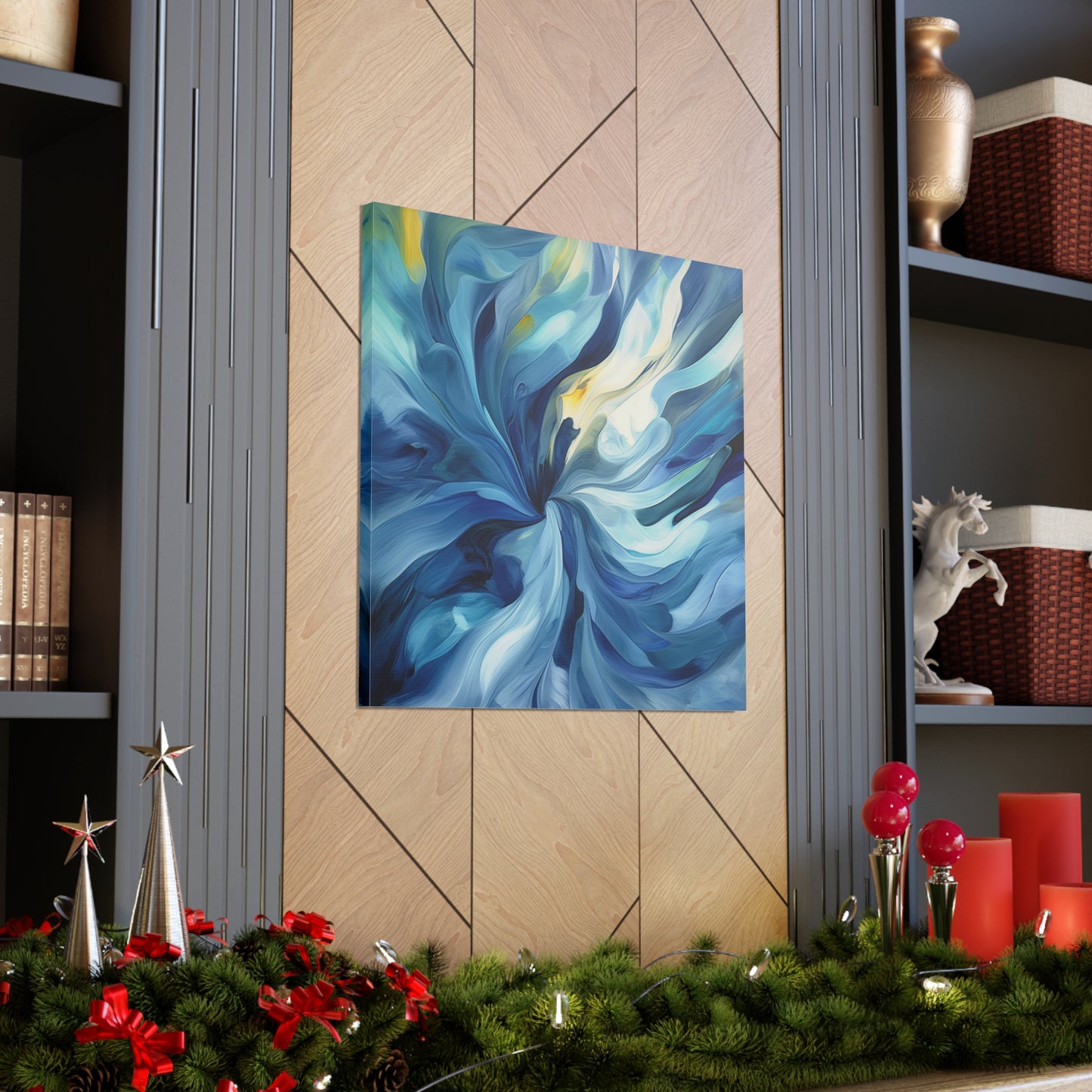 Canvas Gallery Wraps Blue Tluip Abstract 4