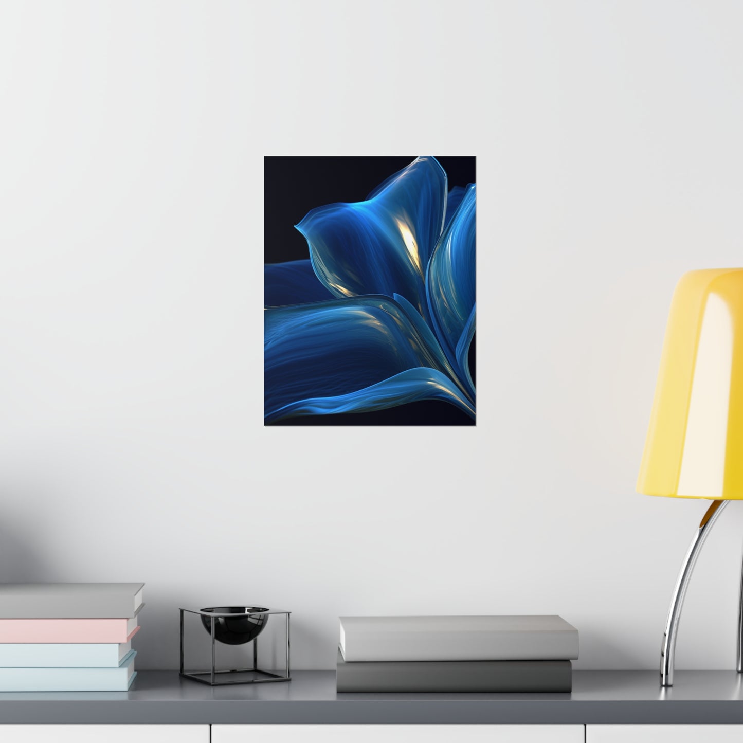 Premium Matte Vertical Posters Abstract Blue Tulip 1