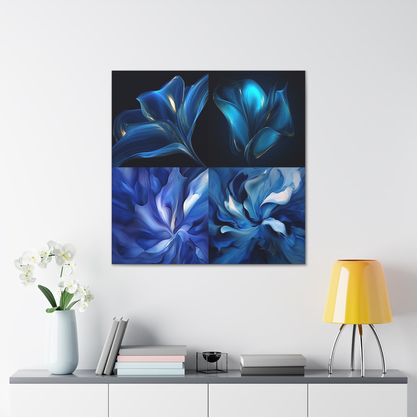 Canvas Gallery Wraps Abstract Blue Tulip 5