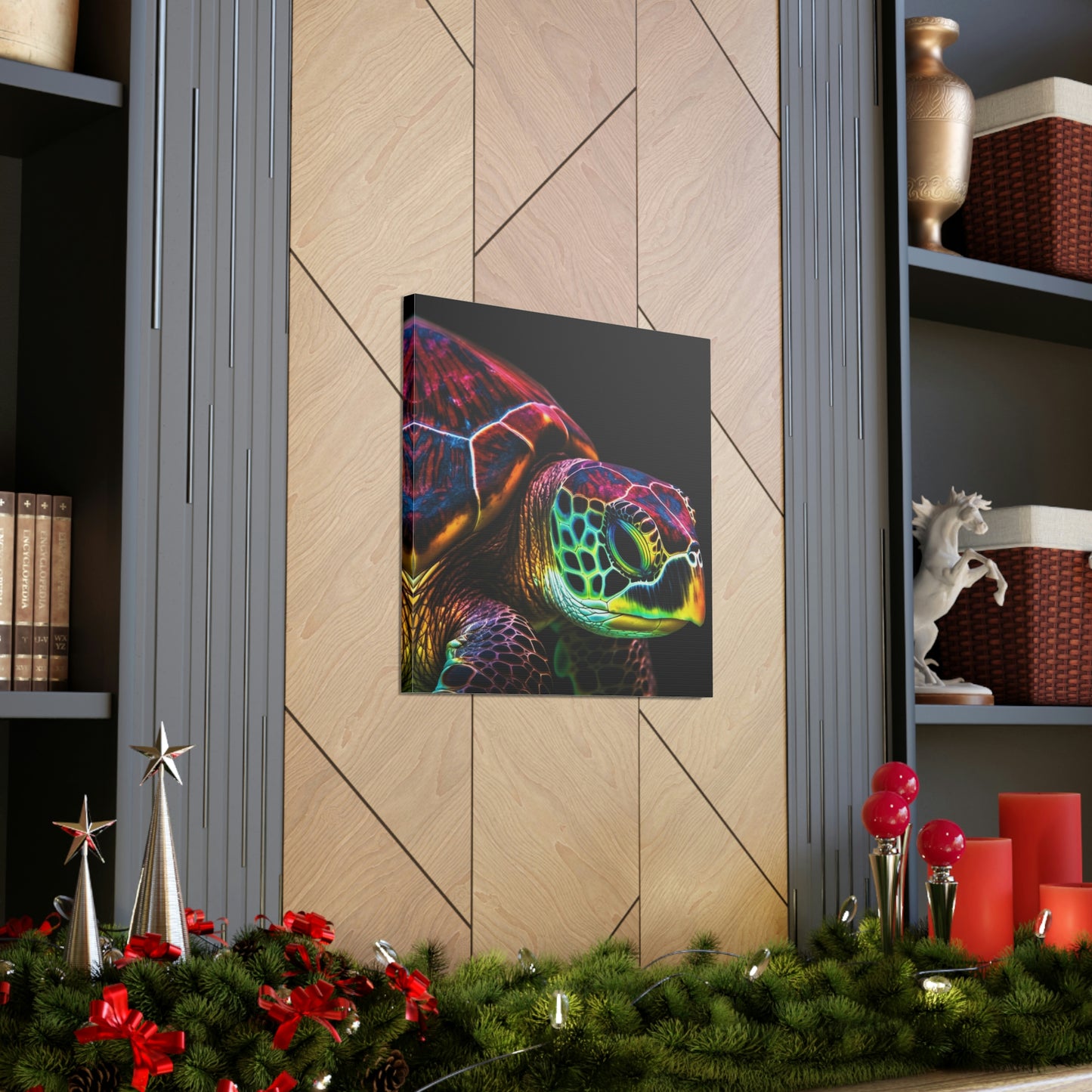 Canvas Gallery Wraps Neon Sea Turtle 3