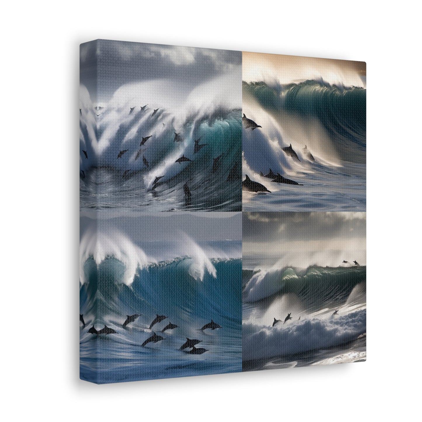 Canvas Gallery Wraps Dolphin Wave 4 Pack