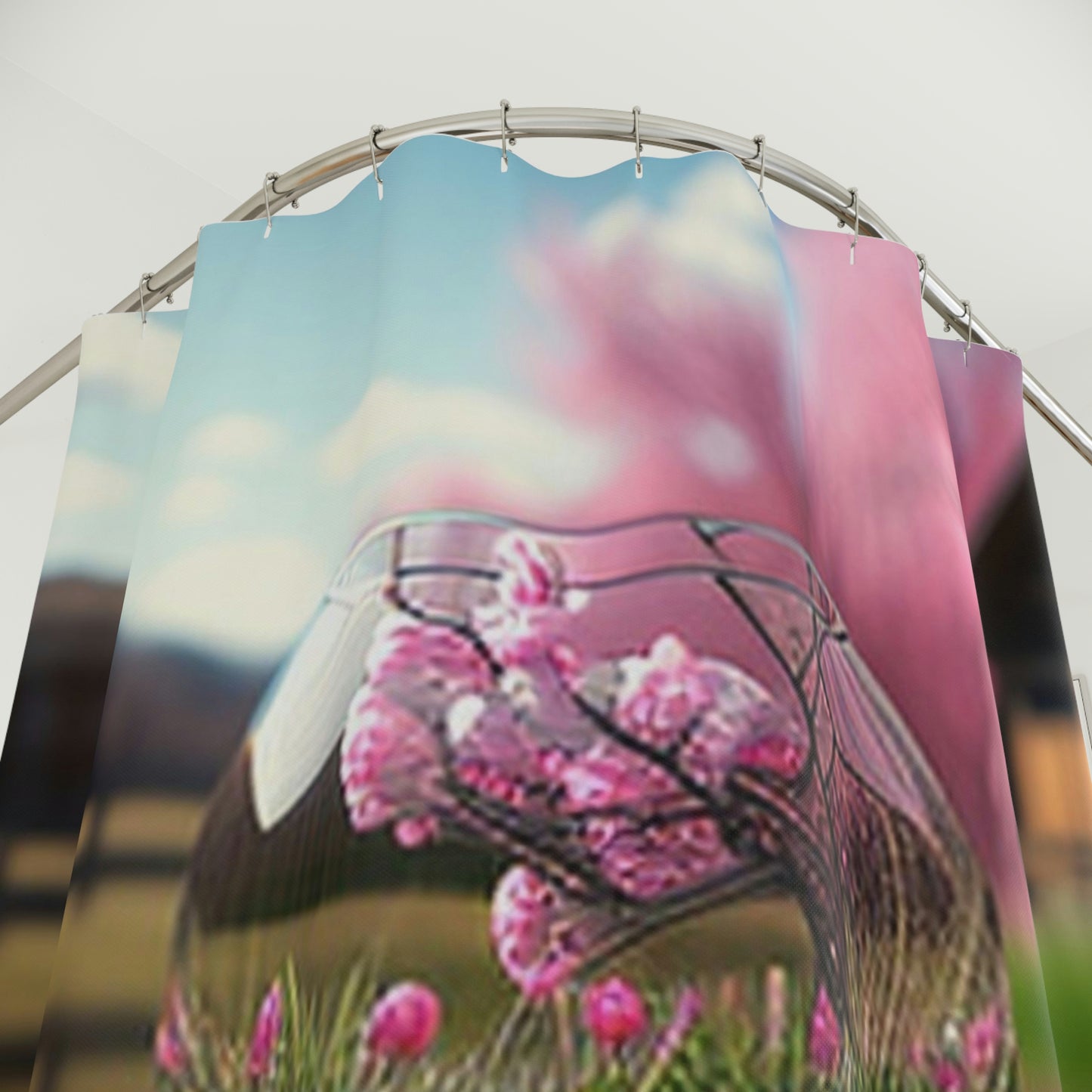Polyester Shower Curtain Cherry blossom 2