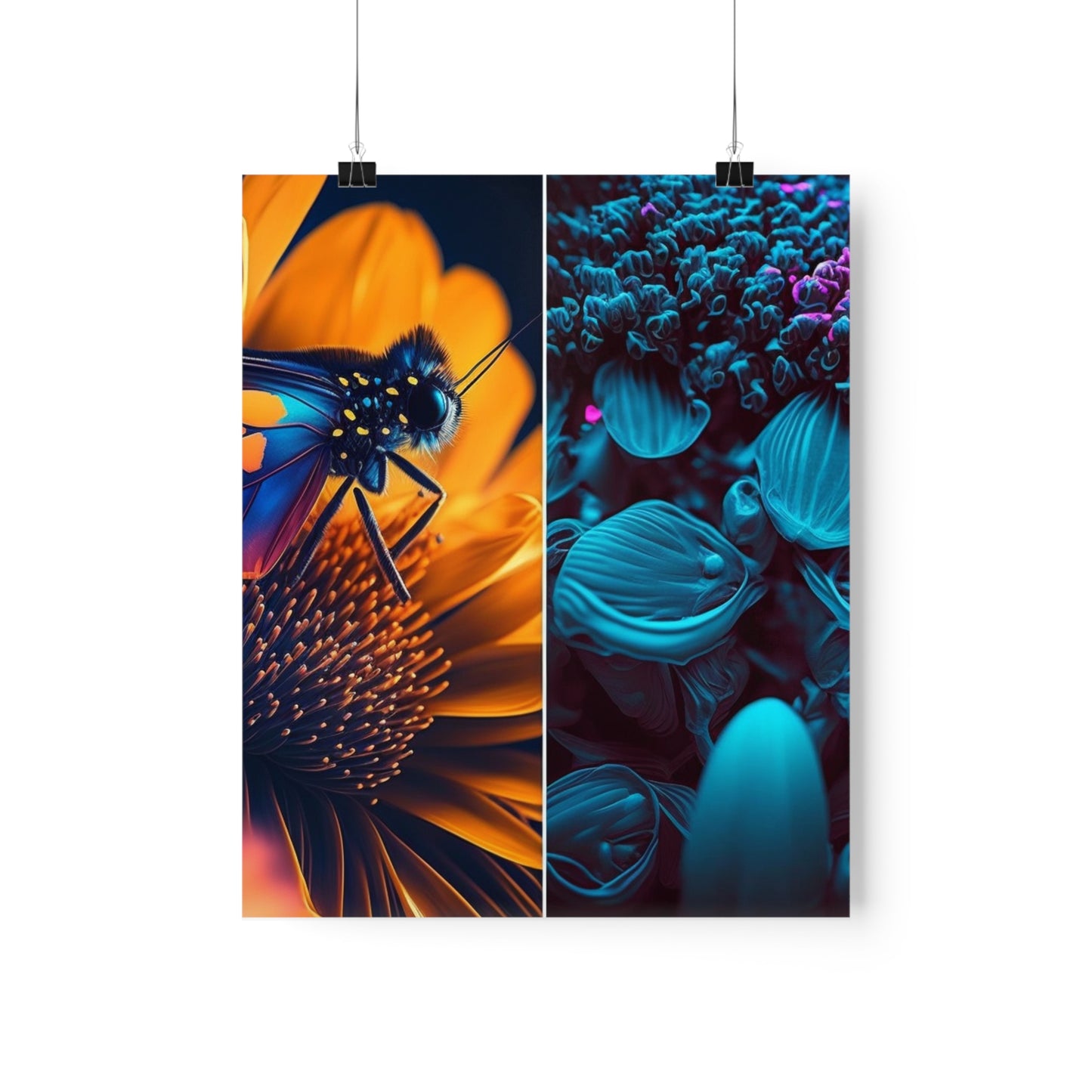 Premium Matte Vertical Posters Macro Reef Florescent 1